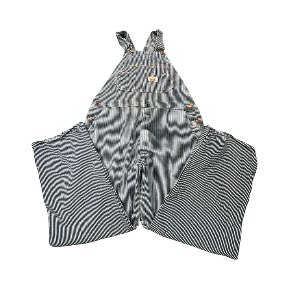 Round House Overalls Men 38x29 Blue Hickory Stripe USA Made